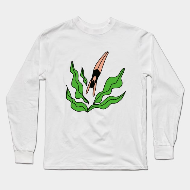 Diving into Plants Long Sleeve T-Shirt by Ashleigh Green Studios